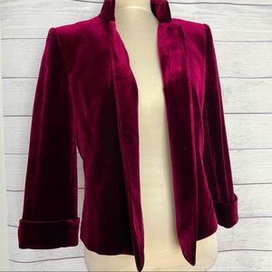 Tahari Velour Burgundy Jacket